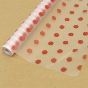 Пленка матовая 60 см * 200гр "Горох" Красная