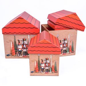 Набор коробок 4 в 1 "Домик Щелкунчики" 15x15x18;13,5x13,5x16,5;12x12x14,8;10,5x10см