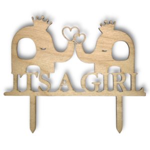 Топпер "Its a girl" Натуральный 15x11см дерево