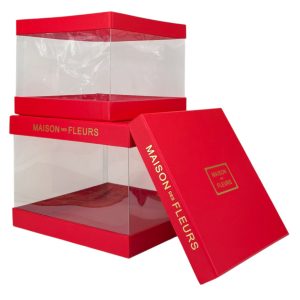 Набор коробок 2 в 1 "MAISON" 21х21xh15см, 17,8х17,8xh13см Красный