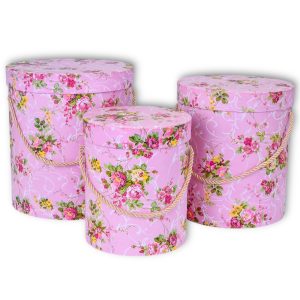 Набор коробок 3 в 1 "Классика.Пионы" 20х20х23, 18х18х22, 15х15х17см Розовый