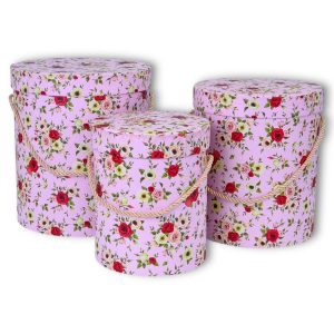 Набор коробок 3 в 1 "Классика.Розы" 20х20х23, 18х18х22, 15х15х17см Розовый