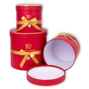 Набор коробок 3 в 1 "Rose Jardin" 18,3хh17,2см, 15хh15см, 12,5хh12,3см Красный