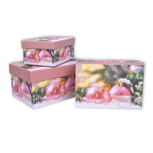 Набор коробок 3 в 1 "Прямоугольник. Игрушки на снегу" 22х15х11,5, 18,5х12,5х9,5, 15,5х10,5х7см