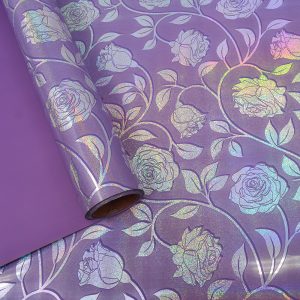 Пленка матовая "Flowers" 60 см * 5м Сиреневая