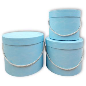 Набор коробок 3 в 1 "SATINI" 20,5х17см, 18,5х15см, 15,5х13см Голубой