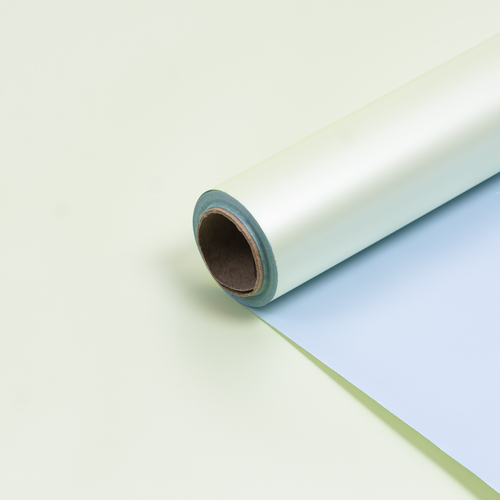 Матовая пленка "LA PERLA" 58смх10м Нежный лайм/голубая 10
