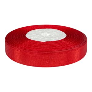 Лента атласная 1,2 см * 25 ярд. Красная