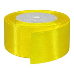 Лента атласная 4 см * 25 ярд. желтая 15