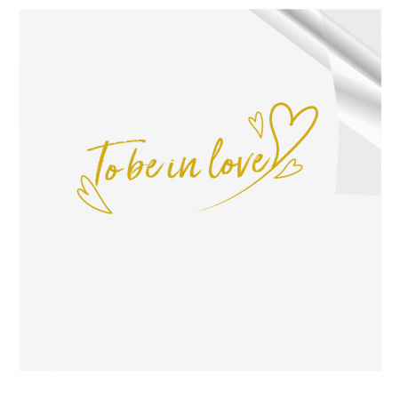 Пленка с рисунком 58х58см "To be in love" Золотая 20л/уп