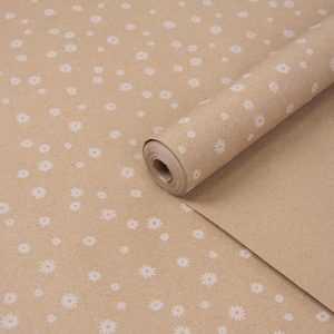 Крафт бумага "Маргаритки" 70 см * 400гр Белый