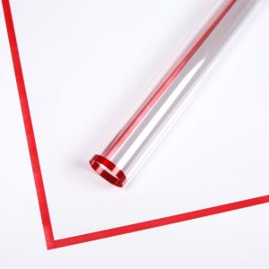 Пленка прозрачная 58х58см "Квадрат" Красная 20л/уп 12