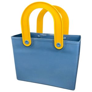 Коробка "Сумочка" 27х26хh20,5xhh33,5см Серо-синяя пластик