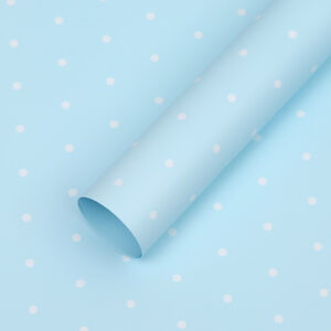 Пленка матовая 58х58см "Горошек" Белый на голубом 20л/уп 131