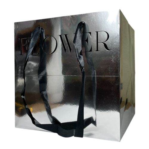 Пакет для цветов "FLOWER" 28х28хh28см Металлик/черный