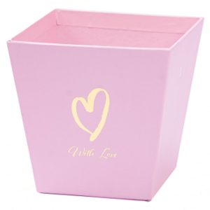 Коробка "Трапеция With love" 11х11хh10,8см Розовая