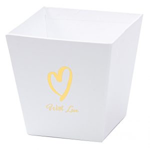 Коробка "Трапеция With love" 11х11хh10,8см Белая