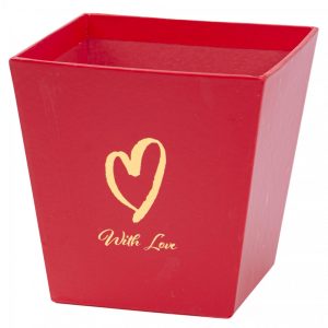 Коробка "Трапеция With love" 11х11хh10,8см Красная