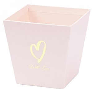 Коробка "Трапеция With love" 11х11хh10,8см Пудровая