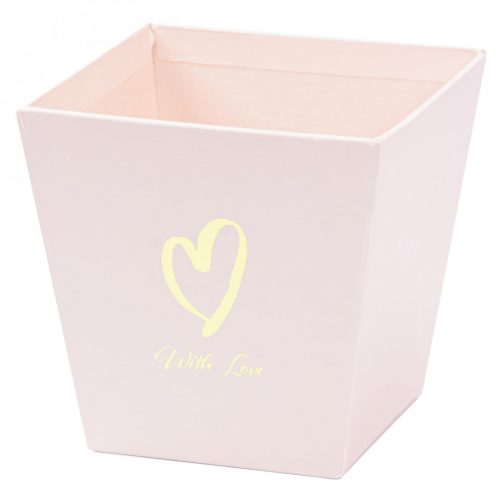 Коробка "Трапеция With love" 11х11хh10,8см Пудровая