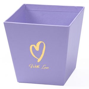Коробка "Трапеция With love" 11х11хh10,8см Сиреневая