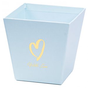 Коробка "Трапеция With love" 11х11хh10,8см Нежно-голубая