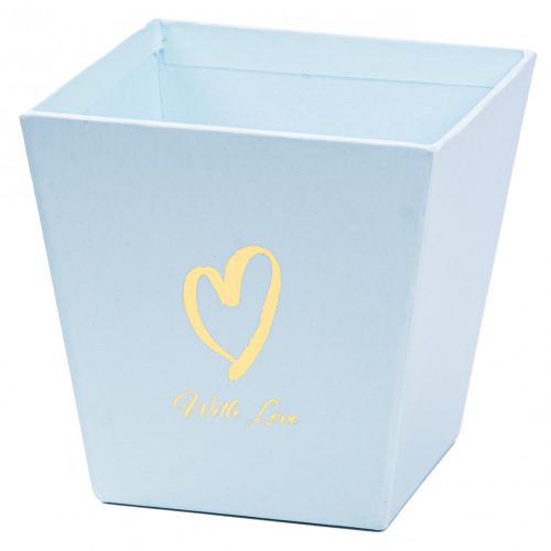 Коробка "Трапеция With love" 11х11хh10,8см Нежно-голубая