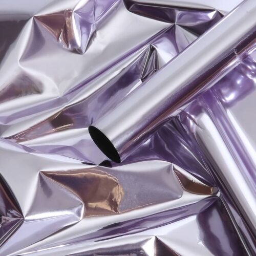 Пленка матовая 58х58см "Металл" Сиреневая/серебро 34 микрона 20л/уп
