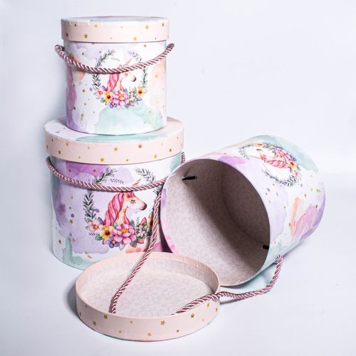 Набор коробок 3в1 "Единорожек" 18х18х17, 16х16х15, 13,5х13,5х13,5см