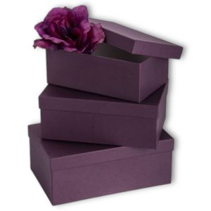 Набор коробок 3 в 1 "Классика" 23,5x15xh9,2, 21,5x12,5xh8,5, 19,5x13xh7,5см Слива