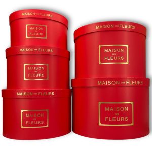 Набор коробок 5 в 1 "MAISON XL" 32х21см, 29х19см, 27х17см, 24х15см, 22х13см Красный