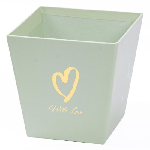Коробка "Трапеция With love" 11х11хh10,8см Олива