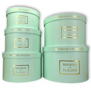 Набор коробок 5 в 1 "MAISON XL" 32х21см, 29х19см, 27х17см, 24х15см, 22х13см Нежная мята