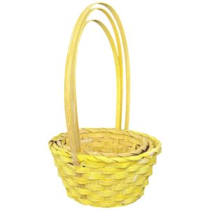 Набор корзин 3 в 1 бамбук 16×8×30, 18×9×32, 21×10×35 см Желтый