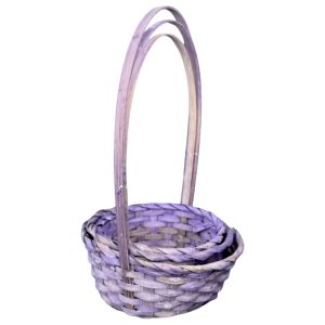 Набор корзин 3 в 1 бамбук 16×8×30, 18×9×32, 21×10×35 см Сиреневый