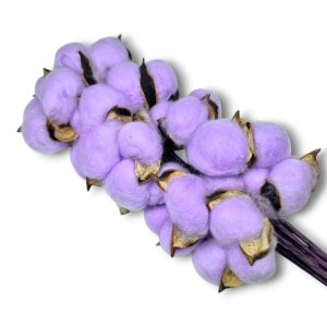 Хлопок на ветке (10шт, 55гр, 40-60см) Сиреневый