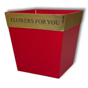 Коробка "Трапеция Flowers for you " 11,5х11,5хh11см Красная