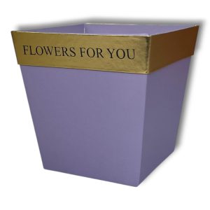 Коробка "Трапеция Flowers for you " 11,5х11,5хh11см Лаванда