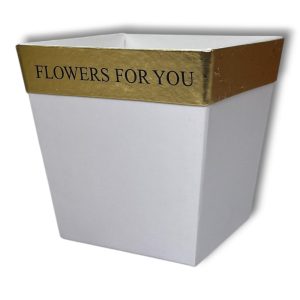 Коробка "Трапеция Flowers for you " 11,5х11,5хh11см Белая