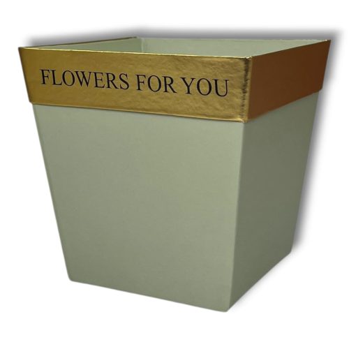 Коробка "Трапеция Flowers for you " 11,5х11,5хh11см Олива