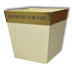 Коробка "Трапеция Flowers for you " 11,5х11,5хh11см Крем