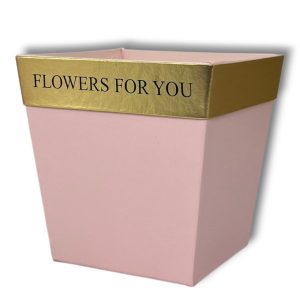 Коробка "Трапеция Flowers for you " 11,5х11,5хh11см Пудра
