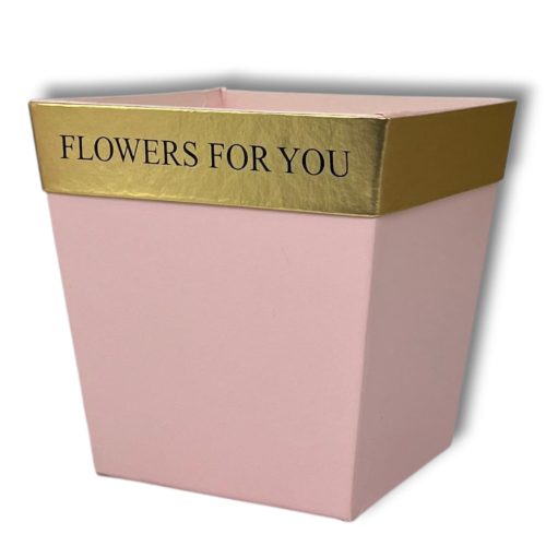 Коробка "Трапеция Flowers for you " 11,5х11,5хh11см Пудра