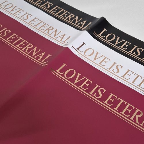 Пленка матовая 58x58см "Love is eternal" Бордовая 15л/уп