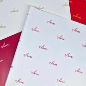 Пленка матовая 58х58см "Love" Красный на белом 20л/уп