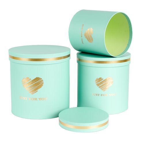 Набор коробок 3в1 "Just for you" 20х20,5, 18х18,5, 15х15,5см Бирюза