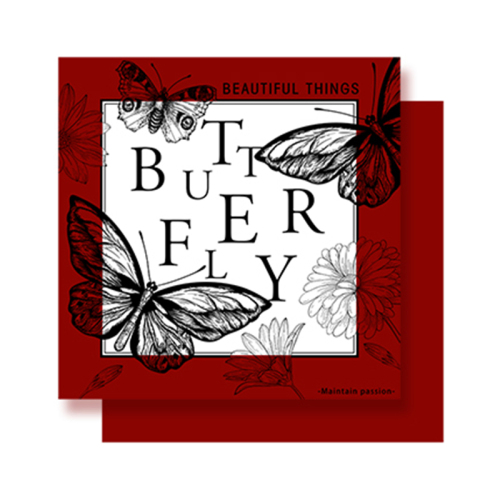 Пленка матовая 57x57см "Butterflies" Рубин 20л/уп 012