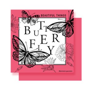Пленка матовая 57x57см "Butterflies" Малина 20л/уп 161