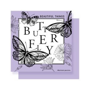 Пленка матовая 57x57см "Butterflies" Сирень 20л/уп 031