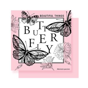 Пленка матовая 57x57см "Butterflies" Светло-розовая 20л/уп 164